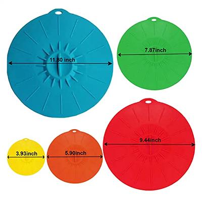Silicone Food Lids - Set of 5 Colorful BPA Free Suction Covers - Heat  Resistant Microwave Lids for Bowls, Cups, Pots and Pans - StoveTop, Oven,  Fridge