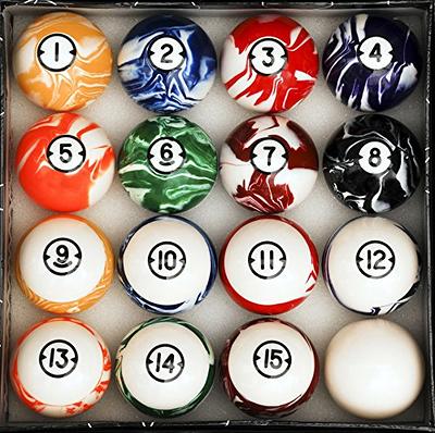 Imperium Style Pool Balls Billiard Set - Regulation Size - 17 Pc  Professional Pool Set w/Cue Ball and Sleek Black and Silver Case - Multi  Colored 