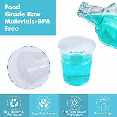 100 Pack 3 oz. Clear Plastic Cups Small Disposable Bathroom Mouthwash