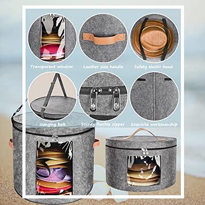 Felt Hat Storage Box For Women & Men, D X H Foldable Round Cowboy