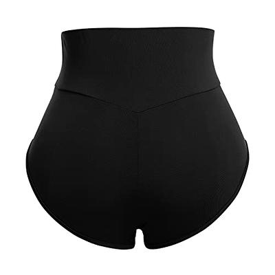 Womens Booty Butt Scrunch Shorts High Waist Sports Gym Fitness Black Small