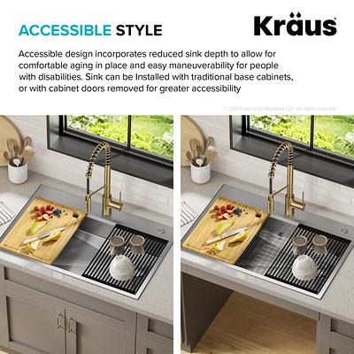 Kraus KDR-3 Workstation Kitchen Sink Dish Drying Rack Drainer & Utensil Holder - Stainless Steel