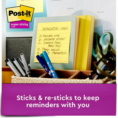 Post-it Super Sticky Notes, Canary Yellow, 3 in. x 5 in., 90