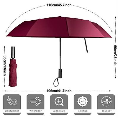 TECKNET Large Windproof Umbrella for Rain, Wind Resistant Compact Travel Folding Umbrellas with 10 Ribs, Auto Open Close