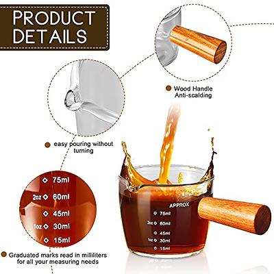 60/75ml Espresso Shot Glass Double Spouts Glass Measuring Cup Heat