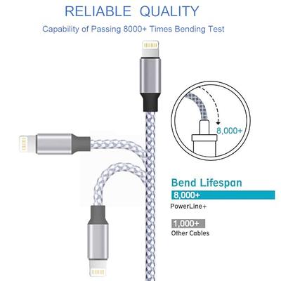 Metal USB Cable for iPhone 11/Pro/Max - 6ft Charger Cord Power Wire Braided  Long Sync Fast Charge Data High Speed Compatible With iPhone 11/Pro/Max