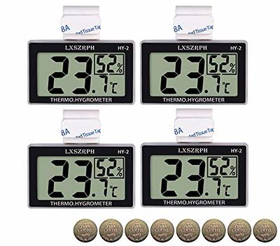 Weewooday 2 Pieces Reptile Thermometer and Humidity Gauge Reptile Terrarium  Thermometer Hygrometer with Probes Indoor Outdoor Digital Pet Temperature