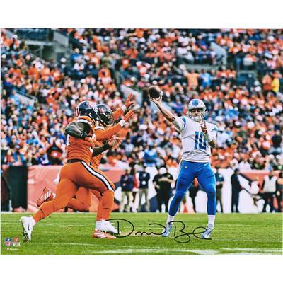 Autographed Detroit Lions Barry Sanders Fanatics Authentic Framed 8 x 10  Blue Jersey Vertical Photograph