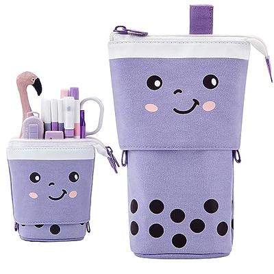 irLocy Pencil Case Aesthetic Pencil Pouch Aesthetic Stationary Kawaii Cute  Pencil Pouch Clear Large Pencil Case (Purple)