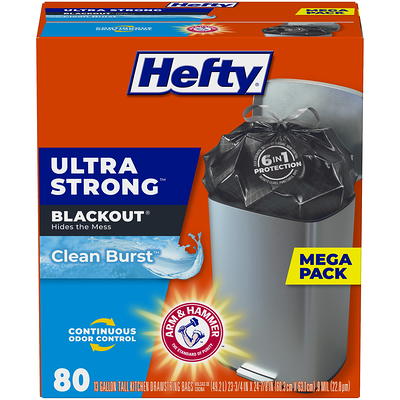 Hefty Ultra Strong Tall Kitchen Drawstring Trash Bags - Clean Burst Scent - 13  Gallon - 50ct : Target