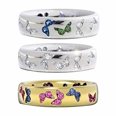  shiYsRL Exquisite Jewelry Ring Love Rings Women Engagement  Wedding 2Pcs Set Cubic Zirconia 925 Sterling Silver Rings Size 6-10 Wedding  Band Best Gifts for Love with Valentine's Day - US 6 