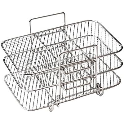 Air Fryer Rack, 3 Stackable Dehydrator Racks Stainless Steel Air Fryer  Basket Tray Air Fryer Accessories Dishwasher Safe Oven Microwave Baking  (round)