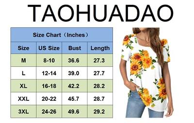  TAOHUADAO Womens 2023 Casual V-Neck Loose Tunic Top