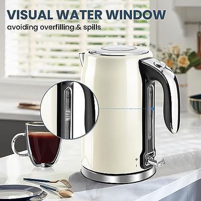 Pukomc Electric Kettle - 1.7L Hot Water Boiler - Glass Tea kettle with Wide  O