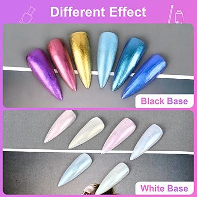 BISHENGYF 6 Pcs White Chrome Nail Powder, Pearl Effect Nail Powder Shell  Nail Glitter Dust Nail Powder with Magic Mirror Effect for Nail Art Design  Decoration - Yahoo Shopping