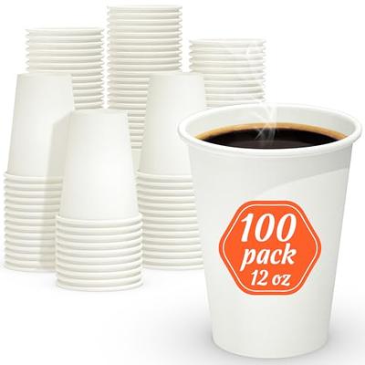 [300 Count - 10 oz.] White Paper 320gsm Hot Coffee Cups