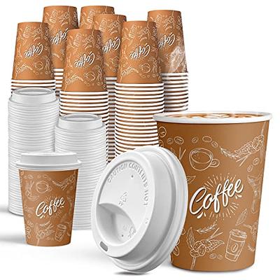 Fit Meal Prep [50 Pack] 12 oz Coffee Cups with Lids and Kraft Sleeves,  Premium Disposable Paper Coffee Cups, Durable Thickened To Go Hot Cups for  Hot