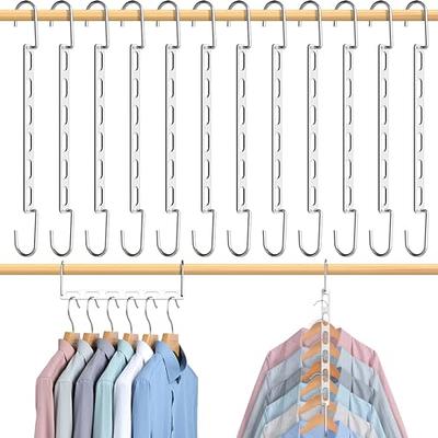 Closet Space Saving Hangers - Sturdy Metal Collapsible Multiple