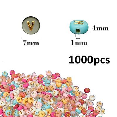 500pcs 4x7mm Colorful Gold Color Alphabet Letter Beads Kit For