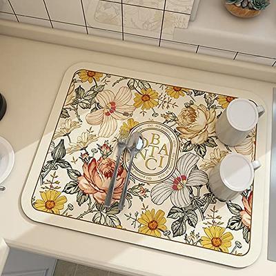 Fast Drying Stone Dish Drying Mats for Kitchen Counter, Diatomaceous Earth  Water Absorbing Dish Drying Mats for Bottles Cups, Non-Slip Sink Caddy Tray  with Stai… in 2023