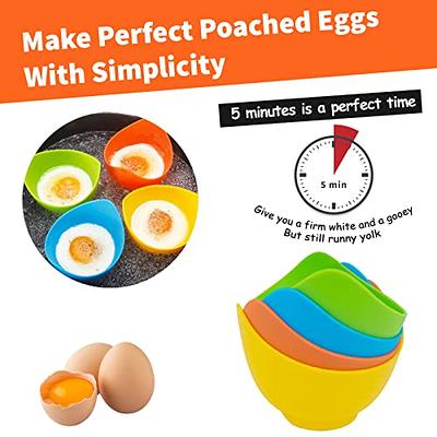 4 Pack Egg Poacher, BPA Free Silicone Egg Poachers, Egg Cups for