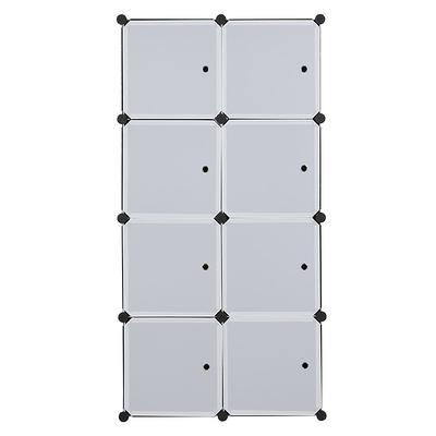 Winado 56 in. H x 18.5 in. W x 55.9 in. D White Plastic Portable Closet with Cube Organizer