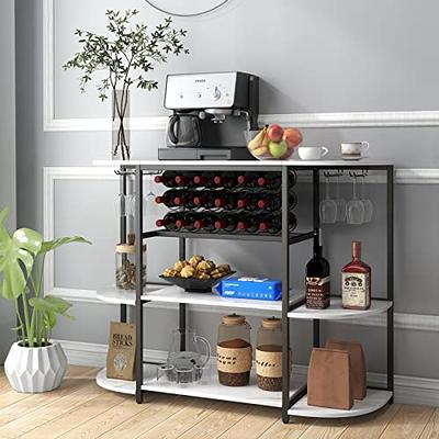 Giantex Wine Bar Cabinet, Wine Racks for 18 Bottles, Glass Holder