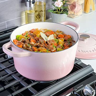 Crock-pot Artisan 2 Piece 7 Quart Enameled Cast Iron Dutch Oven with Lid in Lavender