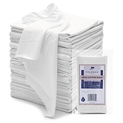 Buffalo Industries (10524) Absorbent White Recycled T-Shirt Cloth Rags - 25  lb. box - For All-purpose Wiping, Cleaning, and Polishing - Made from 100%