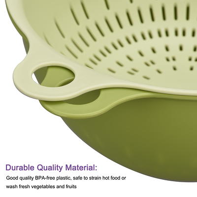 Unique Bargains Colander Strainer Basket Plastic Double Layer