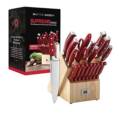 19-Piece Kitchen Knife Set With Wooden Block - Best German Forged Stainless  Steel Knife Sets for Kitchen with Block, Professional Use, Paring, Chef