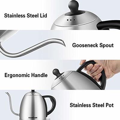 Stariver Electric Kettle Gooseneck Kettle, 1L Water Boiler, BPA-Free, Pour  Over Tea Pot Stainless Steel for Coffee & Tea with Fast Heating, Auto-Shut  Off and Boil-Dry Protection Tech - Yahoo Shopping
