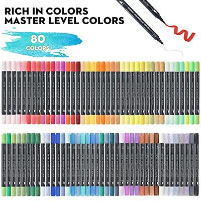 JFSJDF Dual Brush Marker Pens for Coloring, Artist Fine & Brush Tip Marker  Set, Colored Markers for Kids Adult Coloring Books, Bullet Journaling, Note