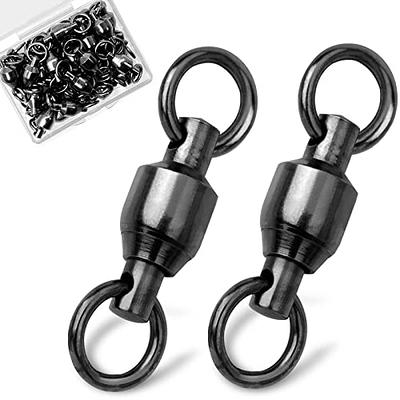 50-100pcs/box Fishing Barrel Bearing Rolling Swivel Solid Ring LB