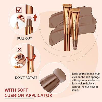 Contour Beauty Wand,Liquid Contouring with Cushion Applicator,Shading  Bronzer Stick Natural Matte Finish,Lightweight Blendable Super Silky Cream