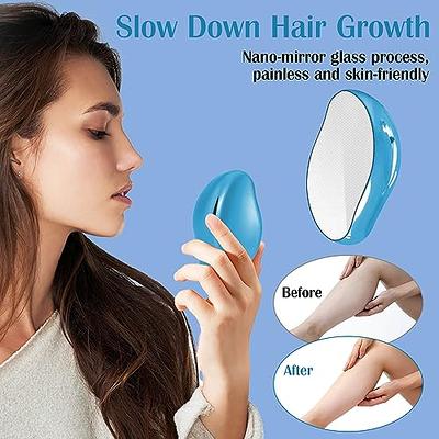 Crystal Hair Eraser For Women And Men, Magic Painless Hair Remover Skin Exfoliator  Tool, Washable Nano Hair Removal For Arms Legs Back Body Any Part (