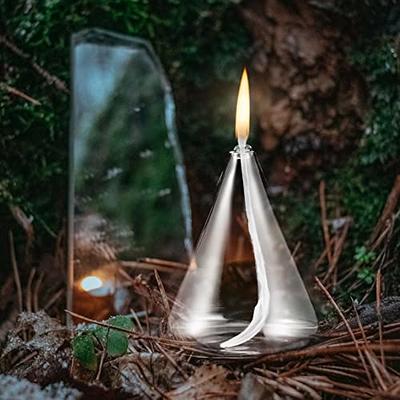 Glass Oil Lantern Refillable Glass Liquid Candle Lamp: Cone Shaped