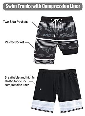 Mens 9 Inch Inseam Swim Trunks with Compression Liner Quick Dry Board  Shorts Swimwear Big and Tall Bathing Suit with Three Pockets XXL - Yahoo  Shopping