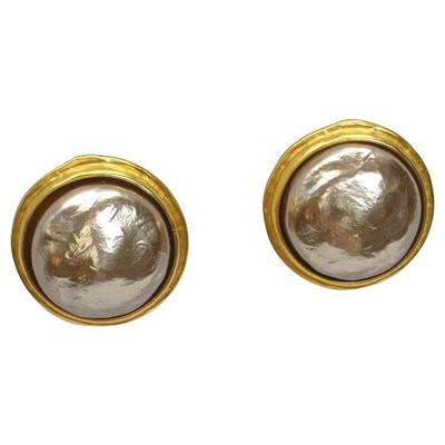 Lagerfeld Faux-Pearl Earrings - Wisteria Antiques Etc… - Gray