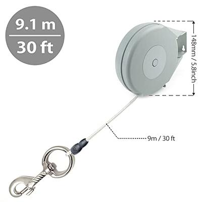 30ft Retractable Dog Tie Out Rope for Small to Large Dogs Between 25-60 lbs  - Retractable