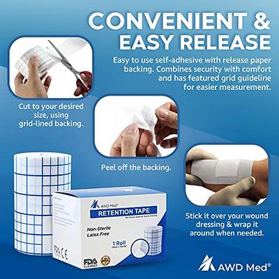 AWD Medical Dressing Retention Tape - Medical Non-Woven, Skin Friendly,  Adhesive Wound Dressing Tape, Medical Tape for Wound Care Secures Primary  Dressings with Easy Release Backing (4 x 10 yds) - Yahoo Shopping