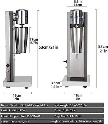  Electric Milk Shaker Machine 2 Speed Milkshake Maker Machine  Stainless Steel Drink Mixer Milkshake Blender Automatic Milk Tea Drink Mixer  Intelligent Induction Micro Switch: Home & Kitchen