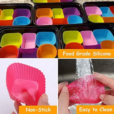 XANGNIER Silicone Lunch Box Dividers,40 Pcs Silicone Cupcake  Liners,Silicone Muffin Cups,Bento Box Accessories for Kids