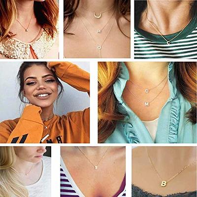 TINGN Initial Necklace for Women Dainty 14K Gold Plated Small Initial  Necklace for Women Teen Girls - Walmart.com