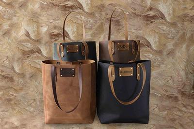 Personalized Full Grain Leather Tote Bag