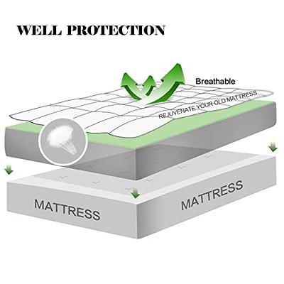 EASELAND Queen Size Mattress Pad Pillow Top Mattress Cover Quilted Fitted  Mattre