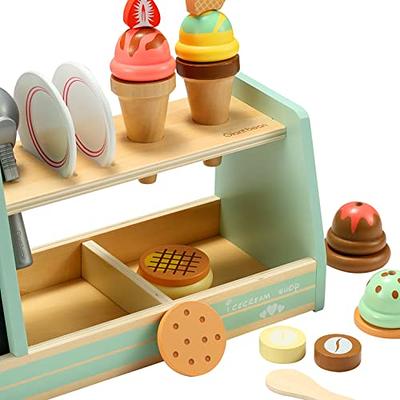 Melissa & Doug Wooden Scoop and Serve Ice Cream Counter (28 pcs) - Play  Food and Accessories - Pretend Food Toys, Ice Cream Shop Toys For Kids Ages  3+