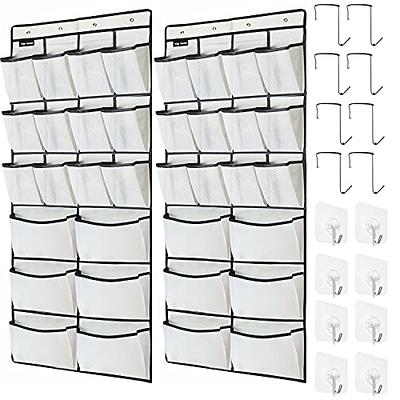 2 Pack -KIMBORA 6 Large Mesh Pockets Closet Door Organizer Shoe Holder Over Door