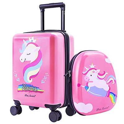 Kids Spinner Luggage Hard Side Carry-on Suitcase for Boys/Girls