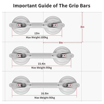 1 Pack 12 Inch Shower Grips Grab Bars For Tubs And Showers Suction Cup Grab  Bar Bathroom Tub Bath Grips Handicap Elderly Elderly Non-slip Safety Grip